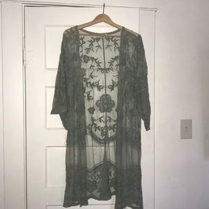 Mint lace Kimono